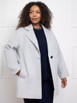 Live Unlimited Curve Double Faced Wool Blend Coat, Light Grey