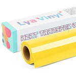 Yellow Heat Transfer Vinyl - Lya Vinyl 12" x 10ft Yellow Iron on Vinyl Roll for Cricut, Silhouette Cameo, Premium HTV for DIY Clothes, Bags, Shoes and Other Textiles