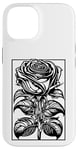 Coque pour iPhone 14 Rose romantique avec cadre