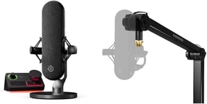 Alias Pro Microphone XLR & Stream Mixer Alias Perche Micro - Capsule 3X Plus Grande pour Jouer, Streamer, Podcaster - Interface USB/XLR - Rotation à 360° - Pince de Bureau