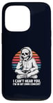 Coque pour iPhone 13 Pro I Can't Hear You I'm in My Own Concert Skeleton Music Lover