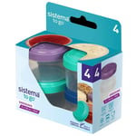 4 x Sistema Dressing Pots To Go 35ml Snack & Dip Food Containers Tubs with Lids