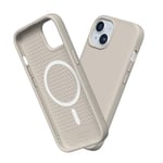 RhinoShield Coque Compatible avec [iPhone 15] | SolidSuit Compatible avec Magsafe - Coque Fine avec Technologie d'absorption des Chocs et Finition Premium Mate - Beige Coquillage