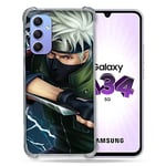 Cokitec Coque Renforcée en Verre Trempé pour Samsung Galaxy A34 5G Manga Naruto Kakashi