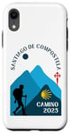 Coque pour iPhone XR Pèlerin de Saint-Jacques-de-Compostelle avec sac à dos 2025