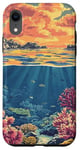 iPhone XR Ocean With Coral Reefs Vintage Landscape Graphic Case