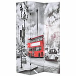 Foldbar rumdeler 120 x 170 cm London bus sort og hvid