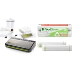 FoodSaver FFS005X Machine sous Vide avec Compartiment de Rangement pour Rouleau et Cutter, Fonction Pulse pour Aliments Fragiles+d’Emballage sous Vide, Rouleaux recyclables