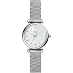 Fossil Montre pour Femmes Carlie, Mouvement à Quartz, Boîtier en Acier Inoxydable Argenté de 29 mm avec Bracelet en Acier Inoxydable, ES4432