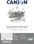 Illustration Bristol - Bloc 20 feuilles de papier bristol satiné A3 - 250g/m² - Extra-blanc