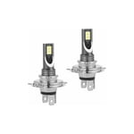 2 Pcs Ampoules H4 led de Phare en Boîte, Voiture Ampoule Led 55W/1200LM/IP68 Etanche, Feux de Brouillard 2 Ampoules 6000-6500K Lumiere Blanche