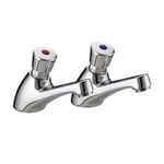 Bristan Value Non Concussive Basin Pillar Taps Chrome VA NC 1/2 C