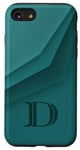 Coque pour iPhone SE (2020) / 7 / 8 Lettre Géométrique Monogramme Vert Sarcelle Initiale D