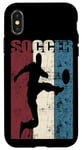 Coque pour iPhone X/XS Ballon de football vintage effet vieilli