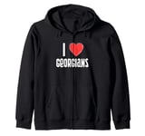 I Love Georgians Nationality Georgia Zip Hoodie