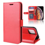 JIANWU Case Cover, R64 Texture Single Fold Horizontal Flip Leather Case for iPhone XI MAX, with Holder & Card Slots & Wallet (Color : Red)