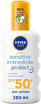 NIVEA SUN Protect & Sensitive SPF50 Spray 200ml, Aloe Vera, Sun Protection