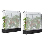 Duo serres à tomates en métal modulables spéciales croissance kit complet bâche 