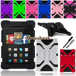 For Amazon Kindle Fire 7" 8" Tab - Shockproof Silicone Stand Cover Case + Stylus