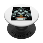 Cyberpunk Dîner de Cuisine Esthétique Gorilla (5#) PopSockets PopGrip Adhésif