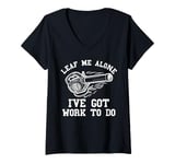 Womens Electric Leaf Blower Mens Landscaping Funny Lawn Care Yard V-Neck T-Shirt