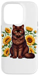 iPhone 14 Pro Sunflowers York Chocolate Cat Case