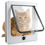 Chatière pour Chat avec magnétique à 4 Voies, Porte pour Animaux de Compagnie pour Chats et Petits Chiens, Porte pour Chat avec Tunnel