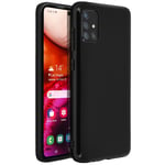 Silicone case, Glossy & matte back cover for Samsung Galaxy A51 – Black