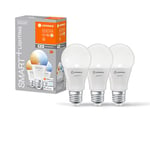 LEDVANCE Lampe LED intelligente avec technologie WiFi, E27-base, optique dépolie ,Couleur de lumière modifiable (2700K-6500K), 806 Lumen, Remplacement de la traditionnelle 60W-Ampoules 3-Pack