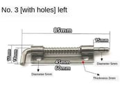 Loquet de 2,2 de baril de sécurité en métal à ressort en acier inoxydable,loquets à ressort argentés,charnières d'armoire de porte,quincaillerie pour la maison - Type 3-hole-L #A