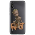 ERT GROUP Coque de téléphone Portable pour Xiaomi REDMI 9A Original et sous Licence Officielle Marvel Motif Groot 005 Parfaitement adapté à la Forme du Portable, MPCGRO1248, Transparent