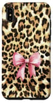 iPhone XS Max Leopard Cheetah Pattern With Light Pink Bow Coquette Girl Case