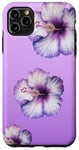 iPhone 11 Pro Max Aesthetic Hawaiian flower Purple Hibiscus Flowers Girl Case