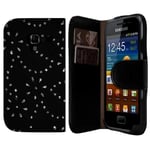 Housse Coque Etui Portefeuille Pour Samsung Galaxy Ace 2 Style Diamant Couleur Noir