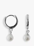 The Hoop Station Freshwater Pearl Drop Hoop Earrings