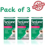 Pack of 3 Systane Ultra Lubricant Eye Drops for Dry Eye Relief 10ml