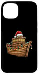 Coque pour iPhone 13 Chapeau de Noël Arche de Noé