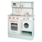 WOOMAX 47217 Cuisinière en Bois 60 x 30 x 85 cm, évier de Jouet, Lave-Linge, Cuisine pour Enfants, Jouets de Cuisine, Jeu de Cuisine 3 Ans