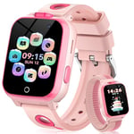 PIULAXIU Montre Connectée Enfant, Smartwatch Téléphone avec 13 Réveils d'habitudes, Livres Audio, 30 Jeux, Appel, SOS, Mode école, Appareil Photo pour Cadeau garçons Filles (Rose)