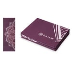 Gaiam Tapis de yoga pliable pour voyage, fitness et exercice | Tapis de yoga pliable pour tous les types de yoga, pilates et entraînements au sol, pointe canneberge, 2 mm