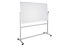 Whiteboard Mobil Og Vendbar 150X100 Cm Magnetisk Med Aluminiumsstel Og Ramme Inkl. Pennebakke