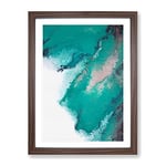 Running In The Elements Abstract Framed Print for Living Room Bedroom Home Office Décor, Wall Art Picture Ready to Hang, Walnut A3 Frame (34 x 46 cm)