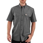 Carhartt Men's Loose Fit Midweight Chambray Short-sleeve Shirt, Black Chambray, S