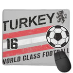 Euro 2016 Football Turkey Turkiye Ball Grey Customized Designs Non-Slip Rubber Base Gaming Mouse Pads for Mac,22cm×18cm， Pc, Computers. Ideal for Working Or Game