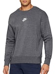 Nike Mens' Nike Sportswear Heritage Crew Long Sleeved T-Shirt, Black/HTR/Sail, X-Small