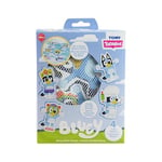 TOMY Toomies Bluey Bath Puzzle – 8-Piece Foam Jigsaw Puzzle Set with Mix & Match Bluey Poses, Soft Baby Bath Toys, Non-Toxic and Water-Friendly, Includes Mesh Storage Bag with Suction Cups, 18+ Months