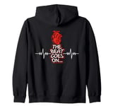 The Beat Goes On Wear Red For Heart Disease Awareness Zip Hoodie