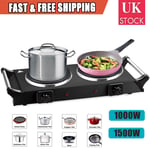 Hot Plate Electric Cooker Dual Portable Table Top Hob 2500W Kitchen Stove Burner