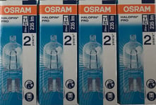 Pack of 4 Osram 20W = 25W G9 2pin Halopin Halogen Capsule Clear Dimmable bulb