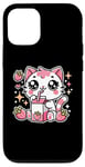 iPhone 12/12 Pro Funny Cat Kawaii Strawberry Milk Cartoon Anime For Women Case